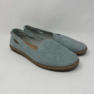 Hush Puppies Women Blue Suede Slip On Loafers Shoe